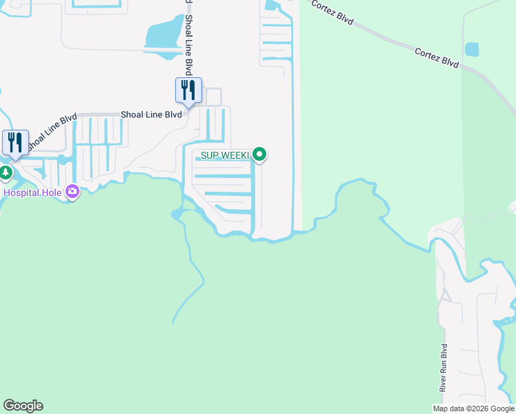 map of restaurants, bars, coffee shops, grocery stores, and more near 6801 East Richard Drive in Spring Hill