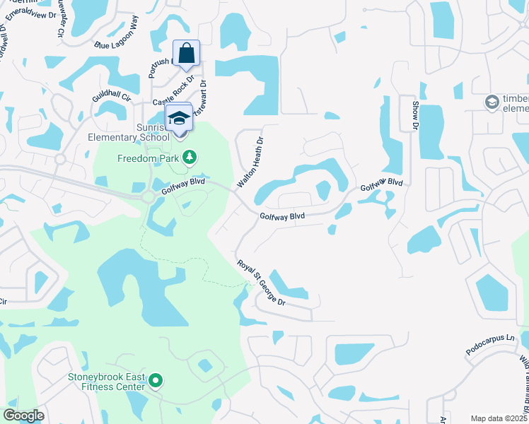map of restaurants, bars, coffee shops, grocery stores, and more near 14600 Kitlanselt Way in Orlando