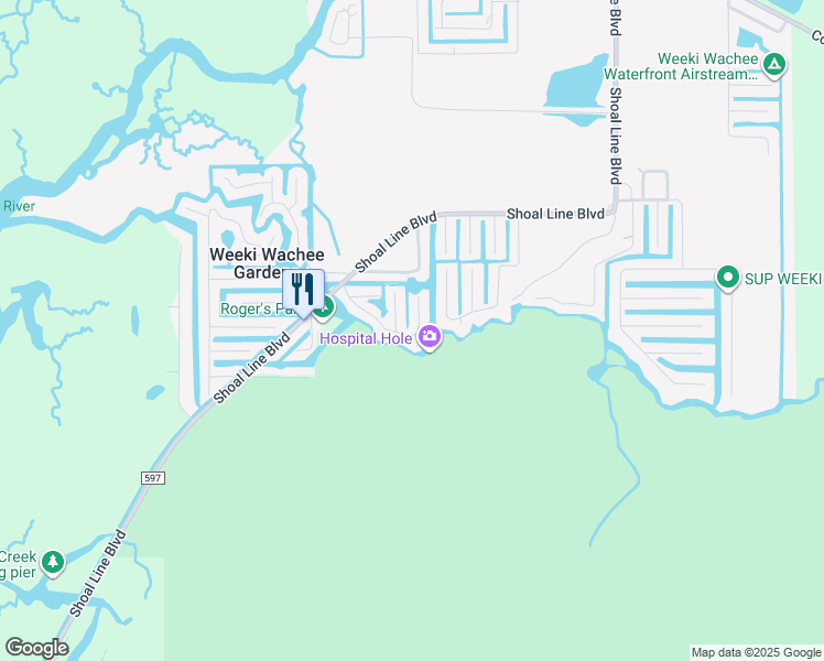 map of restaurants, bars, coffee shops, grocery stores, and more near 5507 Darlene Street in Spring Hill