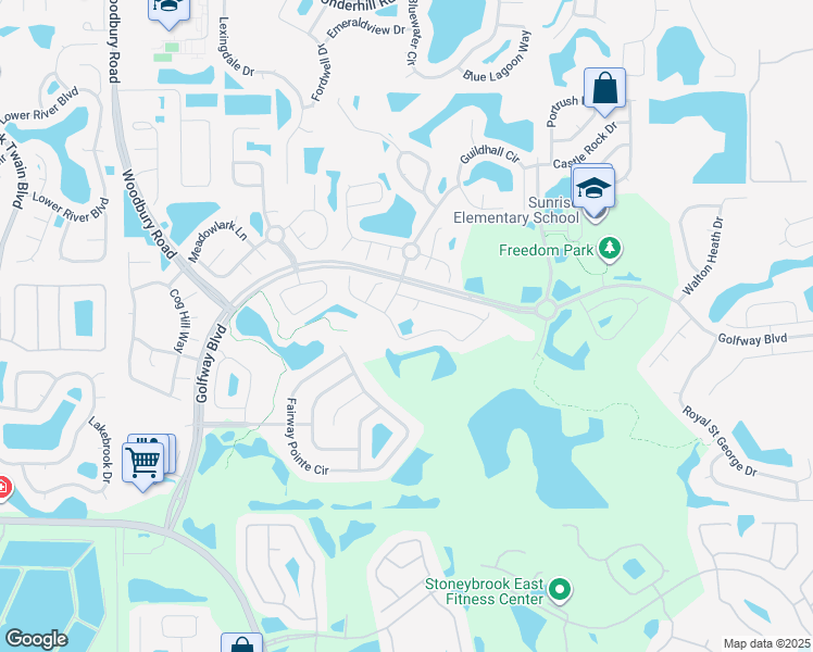 map of restaurants, bars, coffee shops, grocery stores, and more near 141 Oakland Hills Court in Orlando