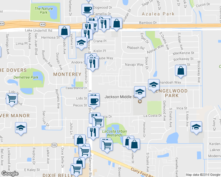 map of restaurants, bars, coffee shops, grocery stores, and more near 5819 Talavera St in Orlando