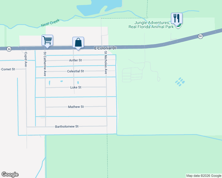 map of restaurants, bars, coffee shops, grocery stores, and more near 1105 Saint Nicholas Avenue in Christmas