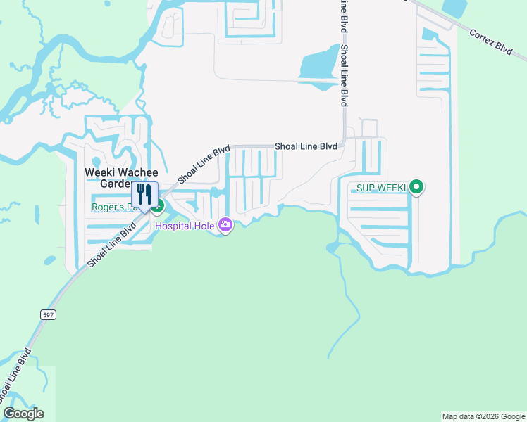 map of restaurants, bars, coffee shops, grocery stores, and more near in Hernando County