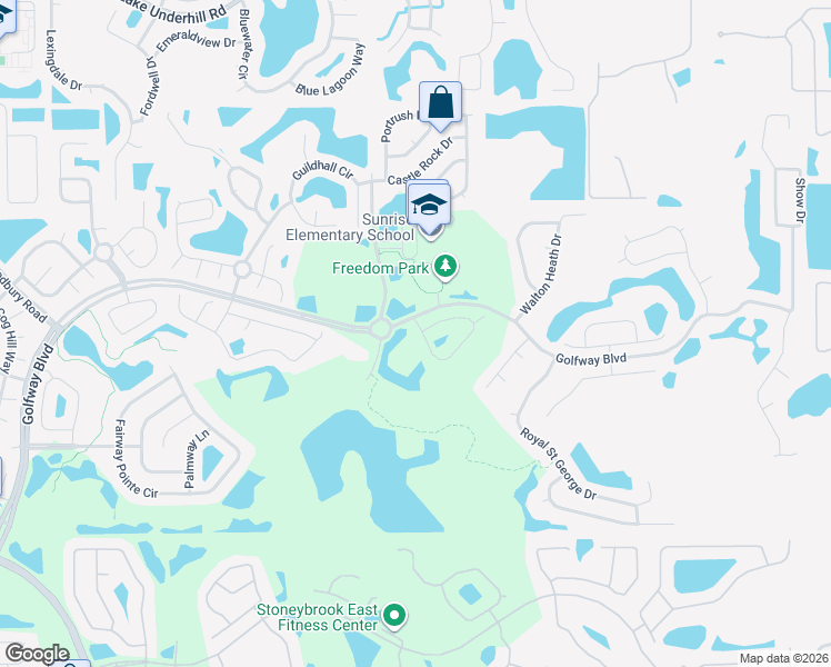map of restaurants, bars, coffee shops, grocery stores, and more near 14106 Deljean Circle in Orlando