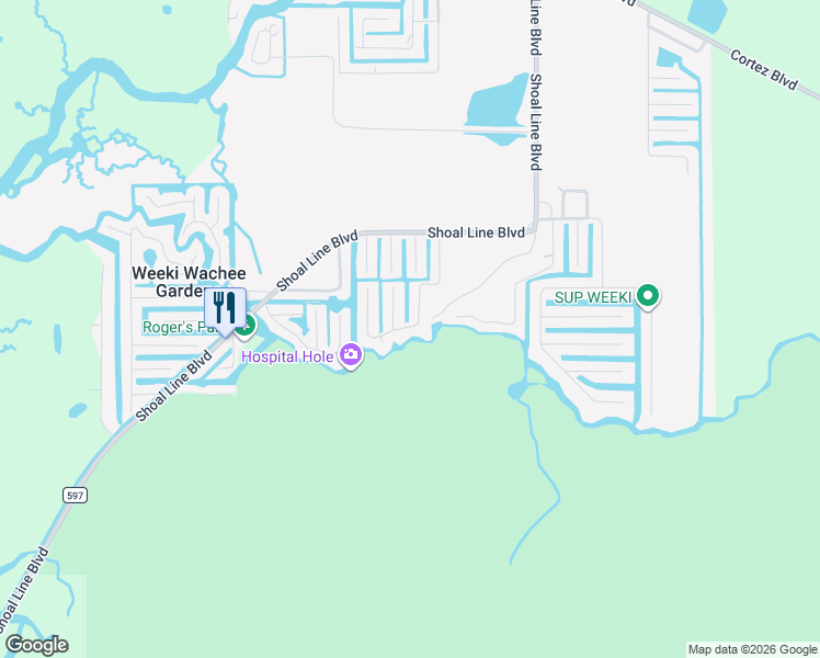 map of restaurants, bars, coffee shops, grocery stores, and more near in Hernando County