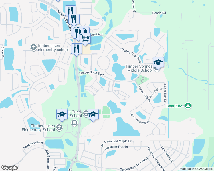 map of restaurants, bars, coffee shops, grocery stores, and more near 852 Park Grove Court in Orlando