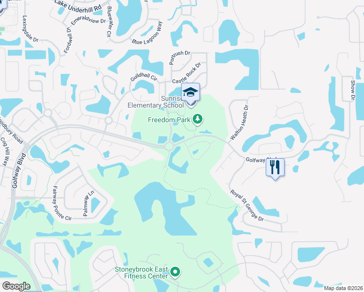 map of restaurants, bars, coffee shops, grocery stores, and more near 14106 Deljean Circle in Orlando