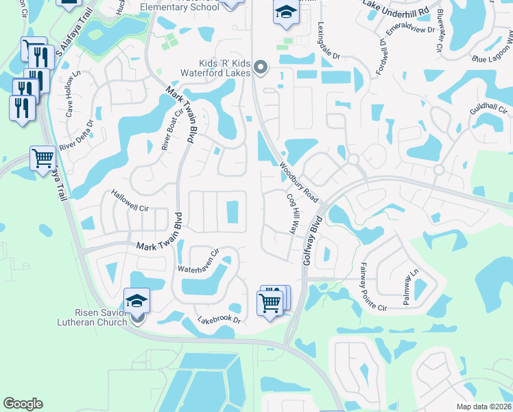 map of restaurants, bars, coffee shops, grocery stores, and more near 12793 Forestedge Circle in Orlando