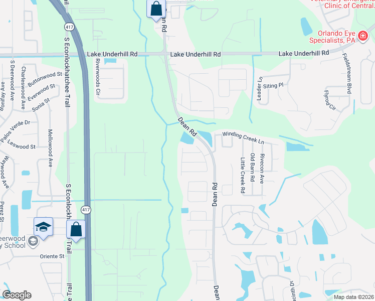 map of restaurants, bars, coffee shops, grocery stores, and more near 848 River Cove Avenue in Orlando