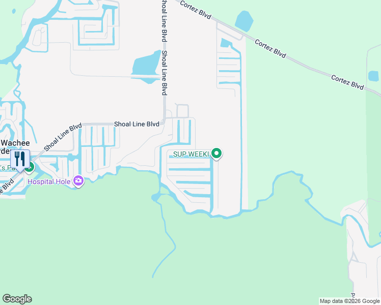 map of restaurants, bars, coffee shops, grocery stores, and more near 6419 West Richard Drive in Weeki Wachee