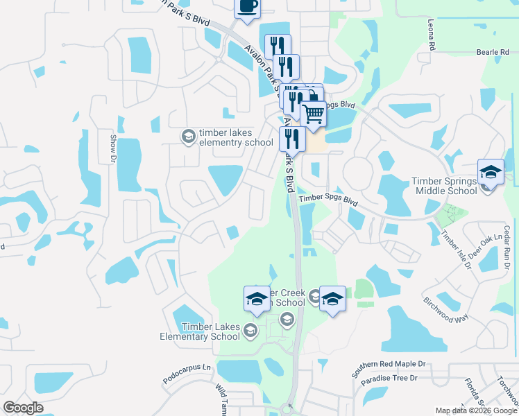 map of restaurants, bars, coffee shops, grocery stores, and more near 14260 Sapphire Bay Circle in Orlando