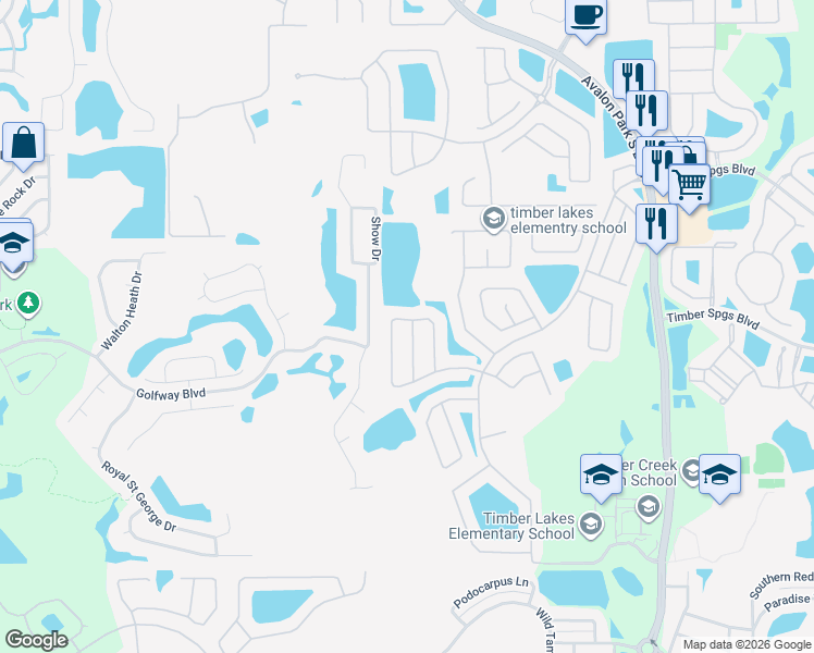 map of restaurants, bars, coffee shops, grocery stores, and more near 13431 Summer Rain Drive in Orlando
