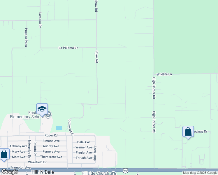 map of restaurants, bars, coffee shops, grocery stores, and more near 7224 Shaw Road in Brooksville