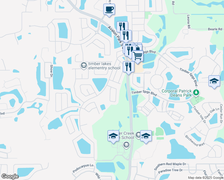 map of restaurants, bars, coffee shops, grocery stores, and more near 14344 Sapphire Bay Circle in Orlando