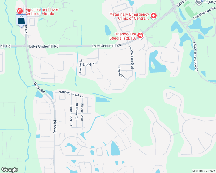 map of restaurants, bars, coffee shops, grocery stores, and more near 11320 Moonshine Creek Circle in Orlando