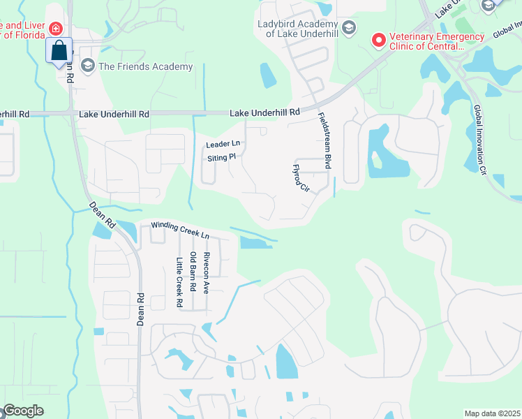 map of restaurants, bars, coffee shops, grocery stores, and more near 11266 Moonshine Creek Circle in Orlando