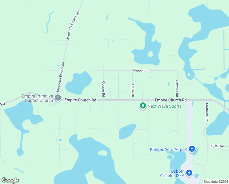 map of restaurants, bars, coffee shops, grocery stores, and more near 4215 Empire Church Road in Groveland