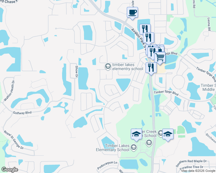 map of restaurants, bars, coffee shops, grocery stores, and more near 13539 Hidden Forest Circle in Orlando
