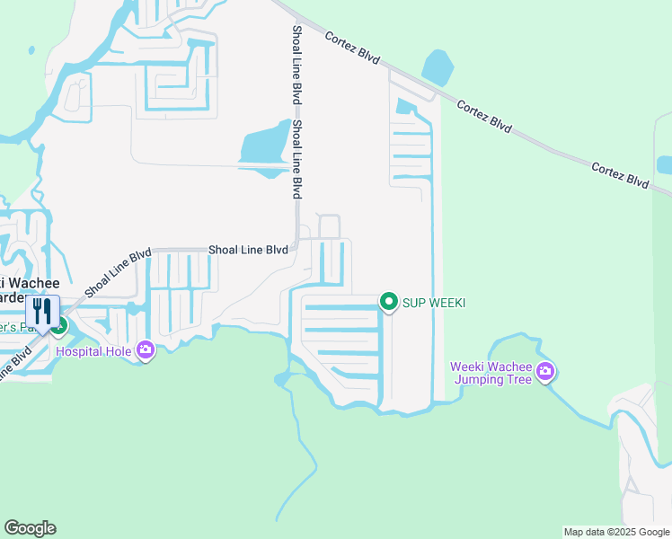 map of restaurants, bars, coffee shops, grocery stores, and more near 7270 Arbordale Drive in Spring Hill