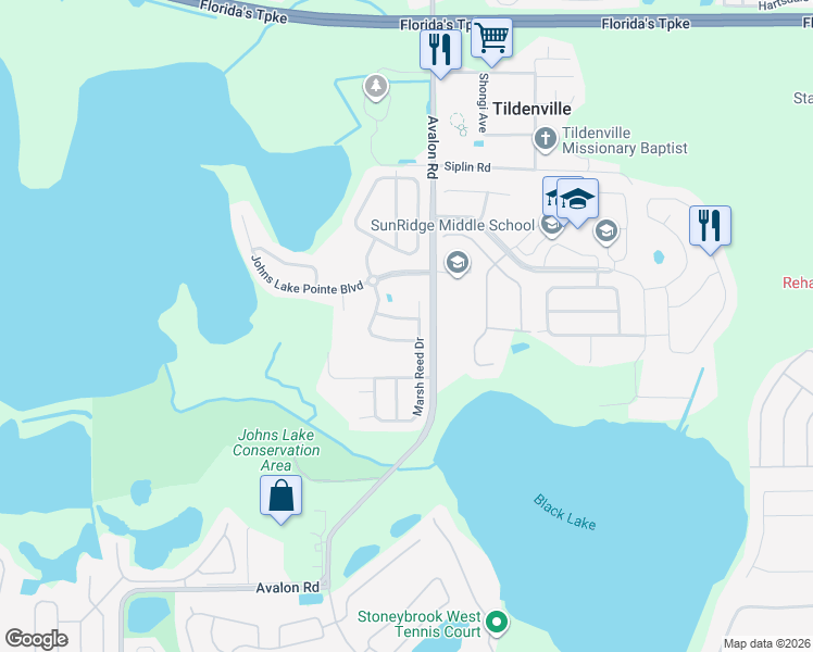 map of restaurants, bars, coffee shops, grocery stores, and more near 15016 Sawgrass Bluff Drive in Oakland