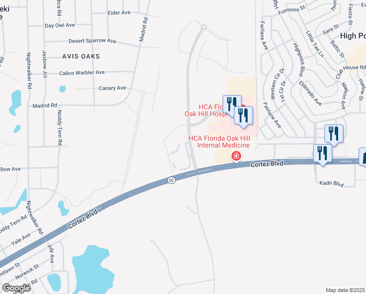map of restaurants, bars, coffee shops, grocery stores, and more near in Brooksville