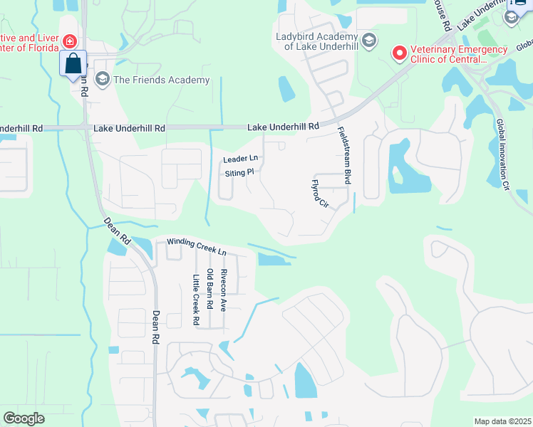 map of restaurants, bars, coffee shops, grocery stores, and more near 11236 Moonshine Creek Circle in Orlando