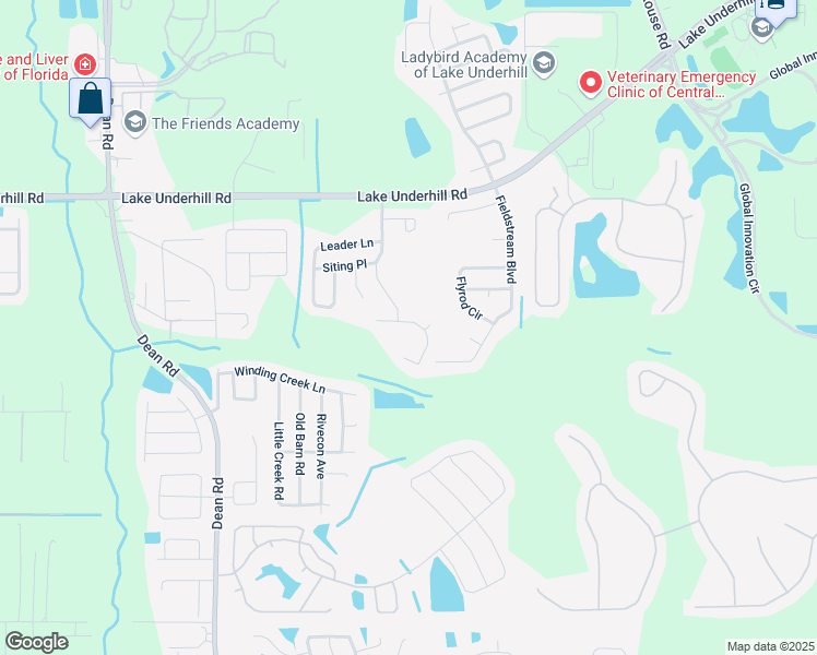 map of restaurants, bars, coffee shops, grocery stores, and more near 11266 Moonshine Creek Circle in Orlando