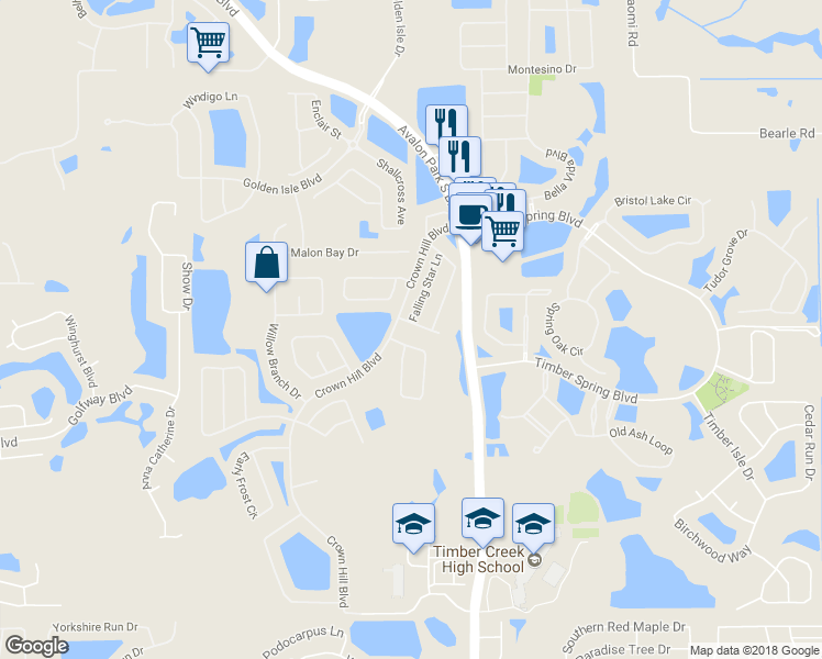 map of restaurants, bars, coffee shops, grocery stores, and more near 14034 Evening Sky Place in Orlando