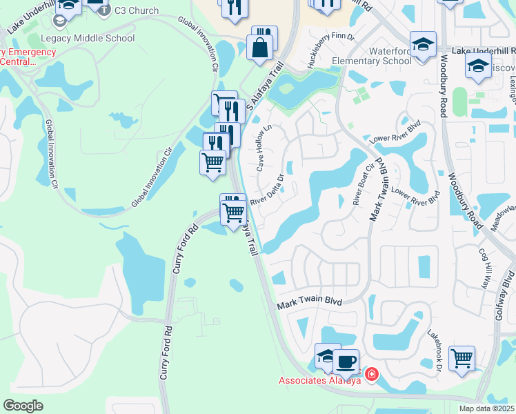 map of restaurants, bars, coffee shops, grocery stores, and more near 956 Sykes Court in Orlando