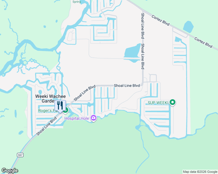 map of restaurants, bars, coffee shops, grocery stores, and more near 7260 Coventry Court in Spring Hill