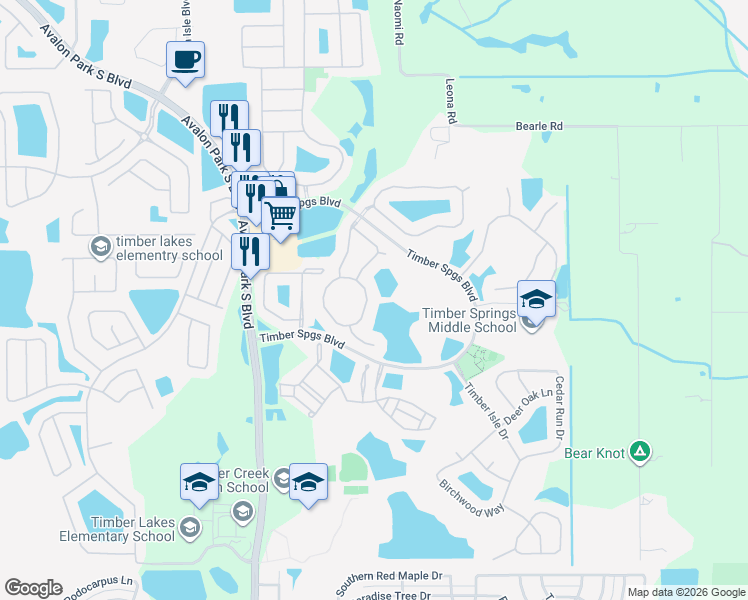 map of restaurants, bars, coffee shops, grocery stores, and more near 826 Spring Oak Circle in Orlando