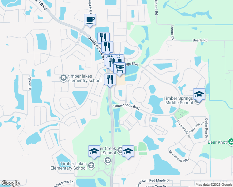 map of restaurants, bars, coffee shops, grocery stores, and more near 649 Terrace Spring Drive in Orlando