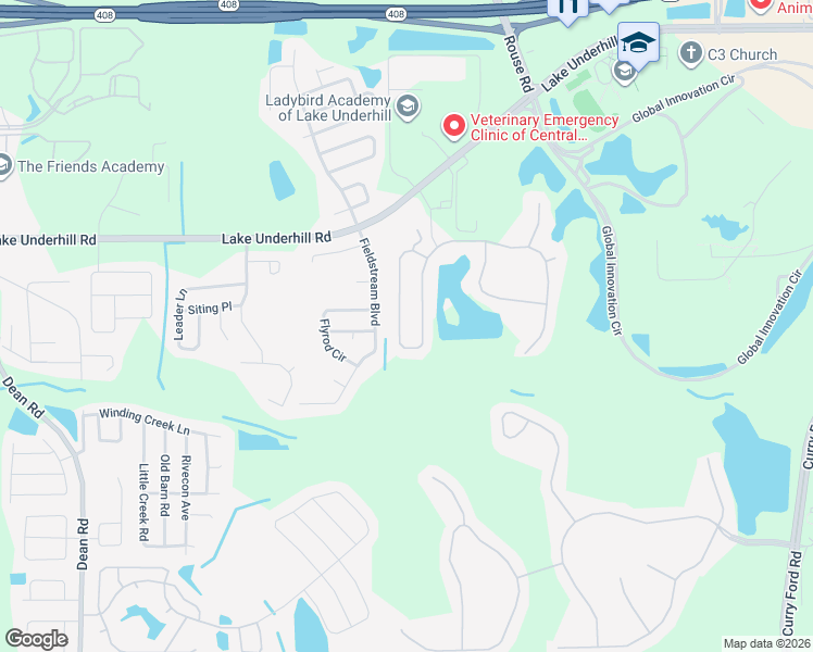 map of restaurants, bars, coffee shops, grocery stores, and more near 10548 Cypress Trail Drive in Orlando