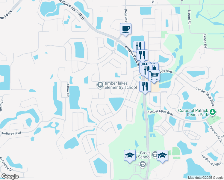 map of restaurants, bars, coffee shops, grocery stores, and more near 14113 Morning Frost Drive in Orlando