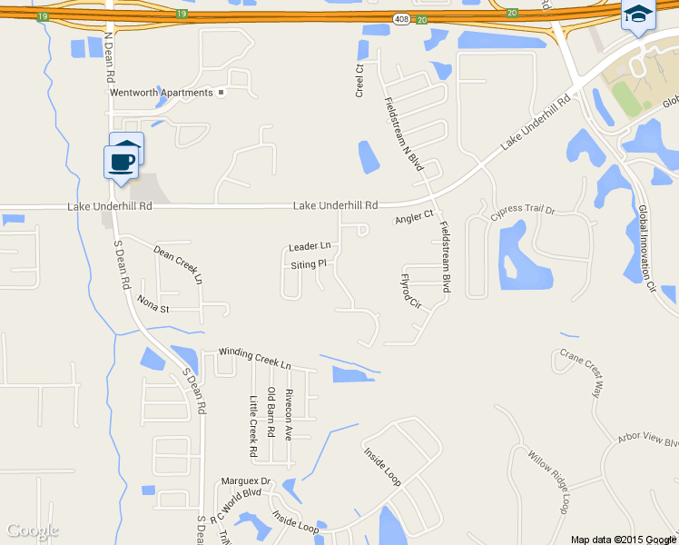 map of restaurants, bars, coffee shops, grocery stores, and more near 437 Casting Court in Orlando