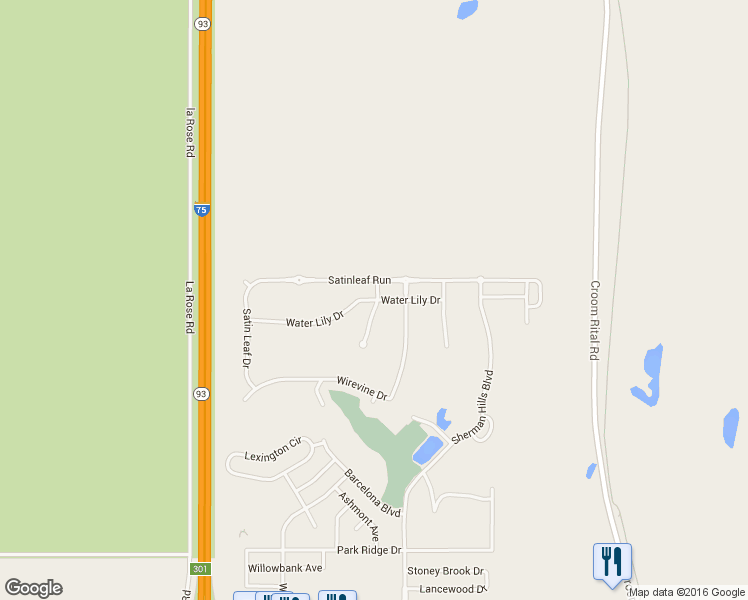 map of restaurants, bars, coffee shops, grocery stores, and more near 31076 Water Lily Drive in Brooksville