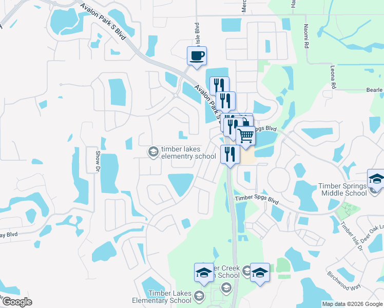map of restaurants, bars, coffee shops, grocery stores, and more near 1744 Malon Bay Drive in Orlando