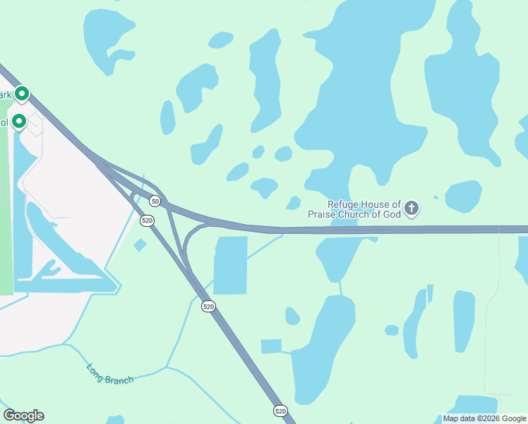 map of restaurants, bars, coffee shops, grocery stores, and more near 20421 East Colonial Drive in Christmas