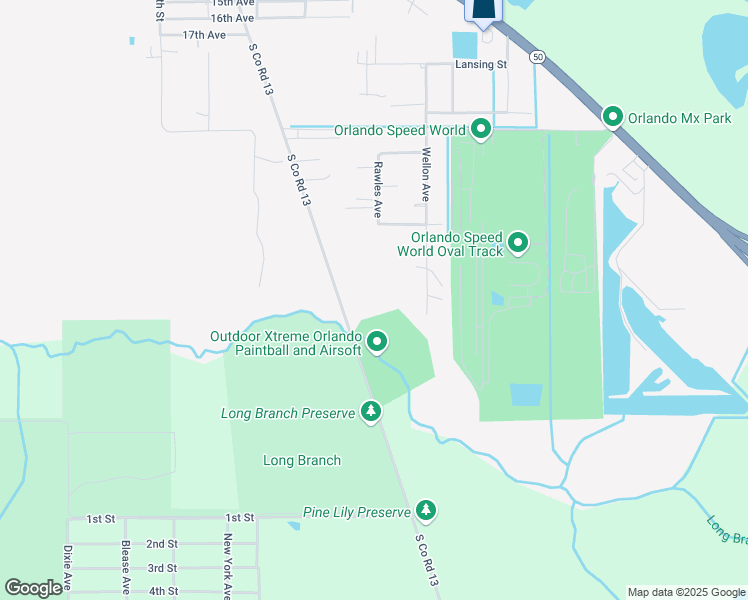 map of restaurants, bars, coffee shops, grocery stores, and more near 651 South Co Road 13 in Orlando