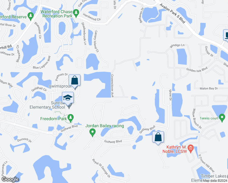 map of restaurants, bars, coffee shops, grocery stores, and more near 519 Crownclover Avenue in Orlando