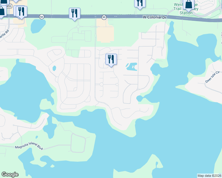 map of restaurants, bars, coffee shops, grocery stores, and more near 17419 Tailfeather Court in Clermont