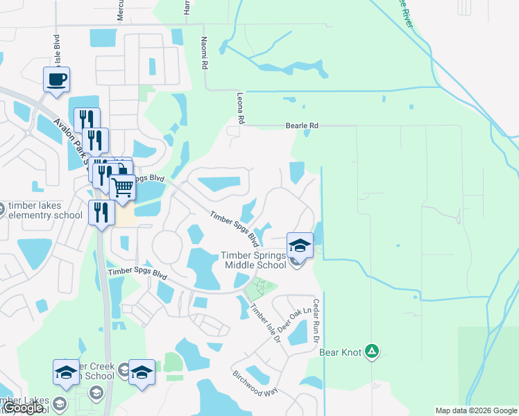 map of restaurants, bars, coffee shops, grocery stores, and more near 16255 Tudor Grove Drive in Orlando