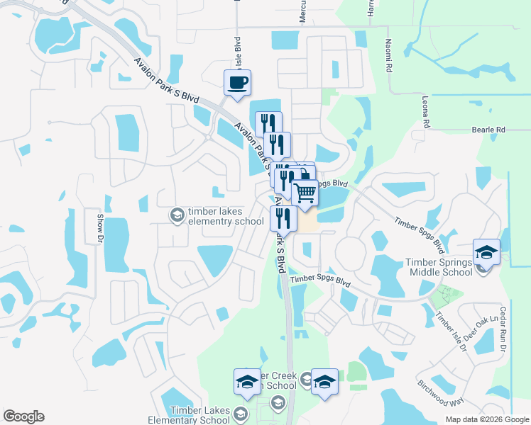 map of restaurants, bars, coffee shops, grocery stores, and more near 1219 Falling Star Lane in Orlando