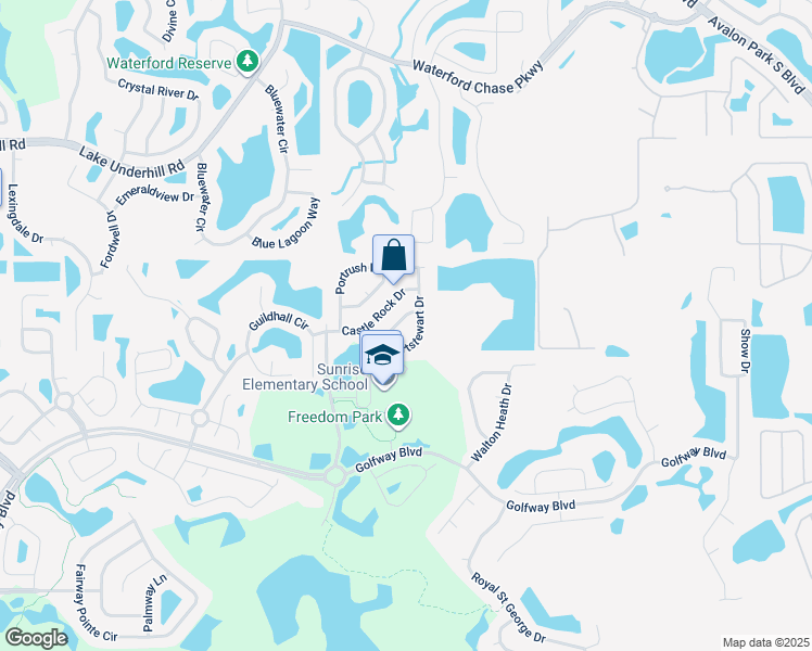 map of restaurants, bars, coffee shops, grocery stores, and more near 14232 Sahalee Lane in Orlando