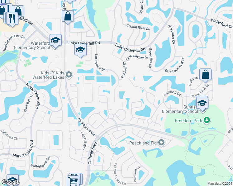 map of restaurants, bars, coffee shops, grocery stores, and more near 241 Lexingdale Drive in Orlando