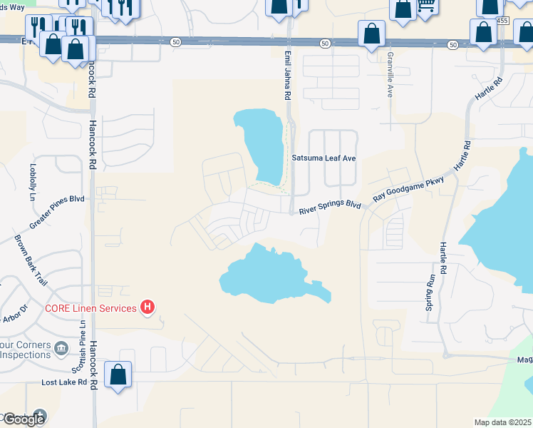 map of restaurants, bars, coffee shops, grocery stores, and more near 2198 Garden Belle Drive in Clermont