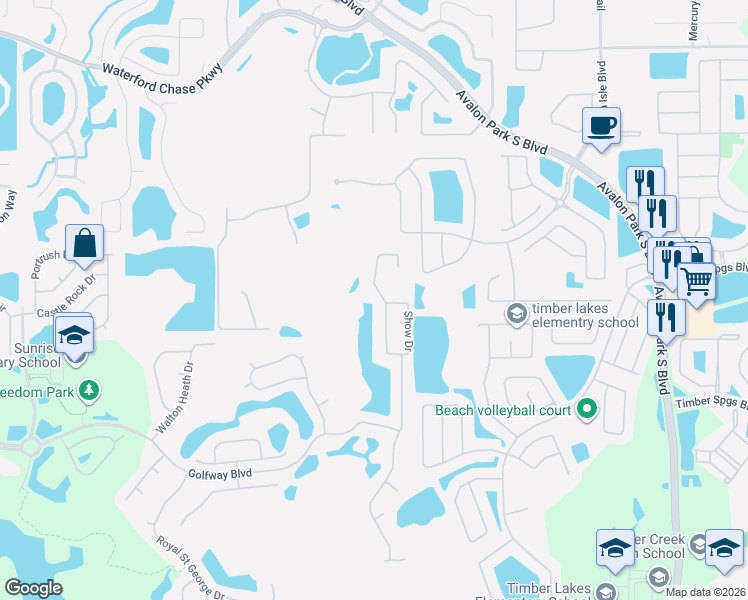 map of restaurants, bars, coffee shops, grocery stores, and more near 1422 Anna Catherine Drive in Orlando