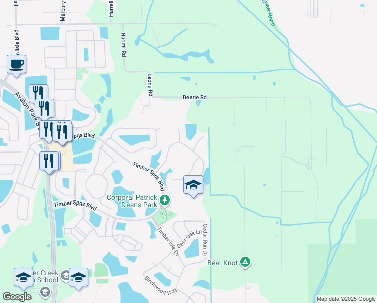 map of restaurants, bars, coffee shops, grocery stores, and more near 16380 Tudor Grove Drive in Orlando