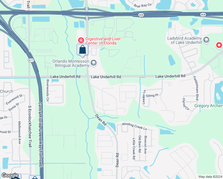 map of restaurants, bars, coffee shops, grocery stores, and more near 10112 Frankel Street in Orlando