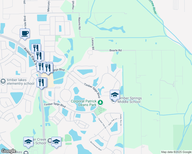 map of restaurants, bars, coffee shops, grocery stores, and more near 16249 Bristol Lake Circle in Orlando